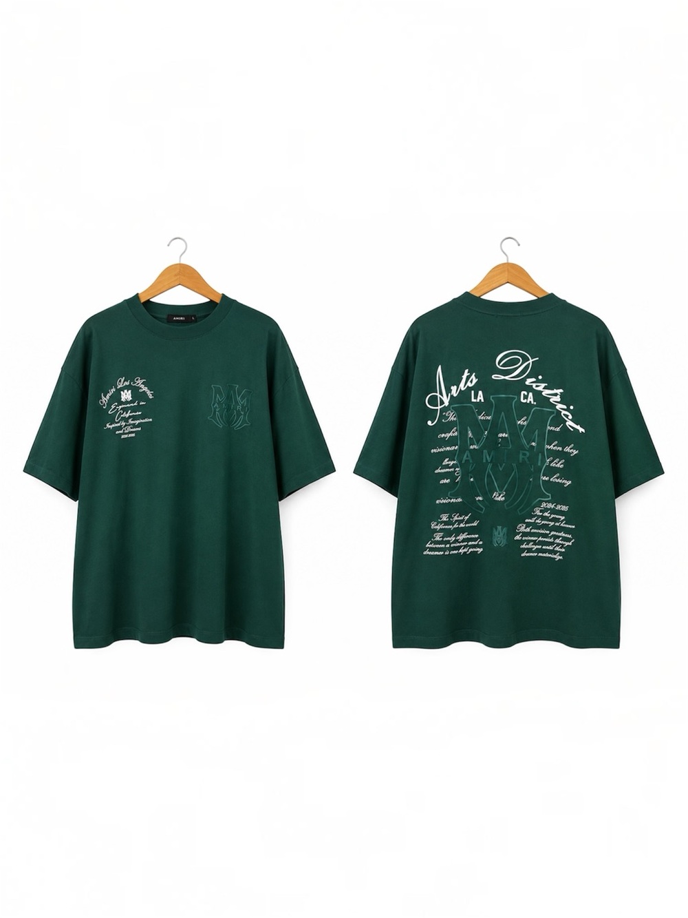 AMIRI Arts District Logo Graphic Oversized T-Shirt Green